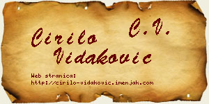 Ćirilo Vidaković vizit kartica